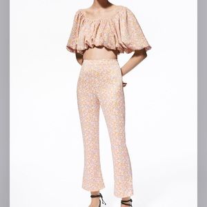 NWT— ZARA Satin Effect Pants and Top